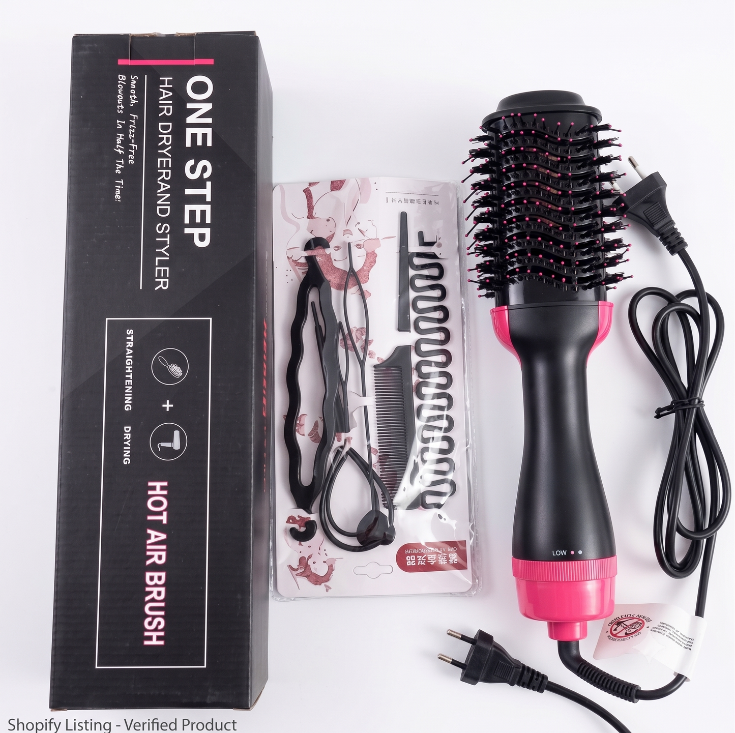 4-in-1 Hot Air Styler Brush – Hair Dryer, Straightener & Volumizer
