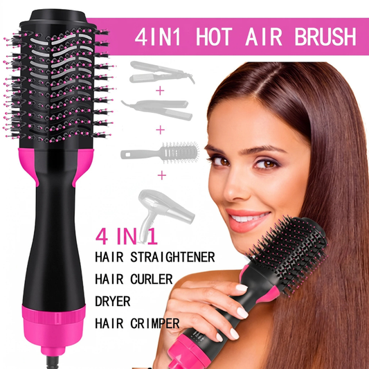 4-in-1 Hot Air Styler Brush – Hair Dryer, Straightener & Volumizer
