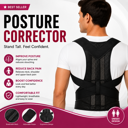 Adjustable Magnetic Posture Corrector Back Brace Support Belt