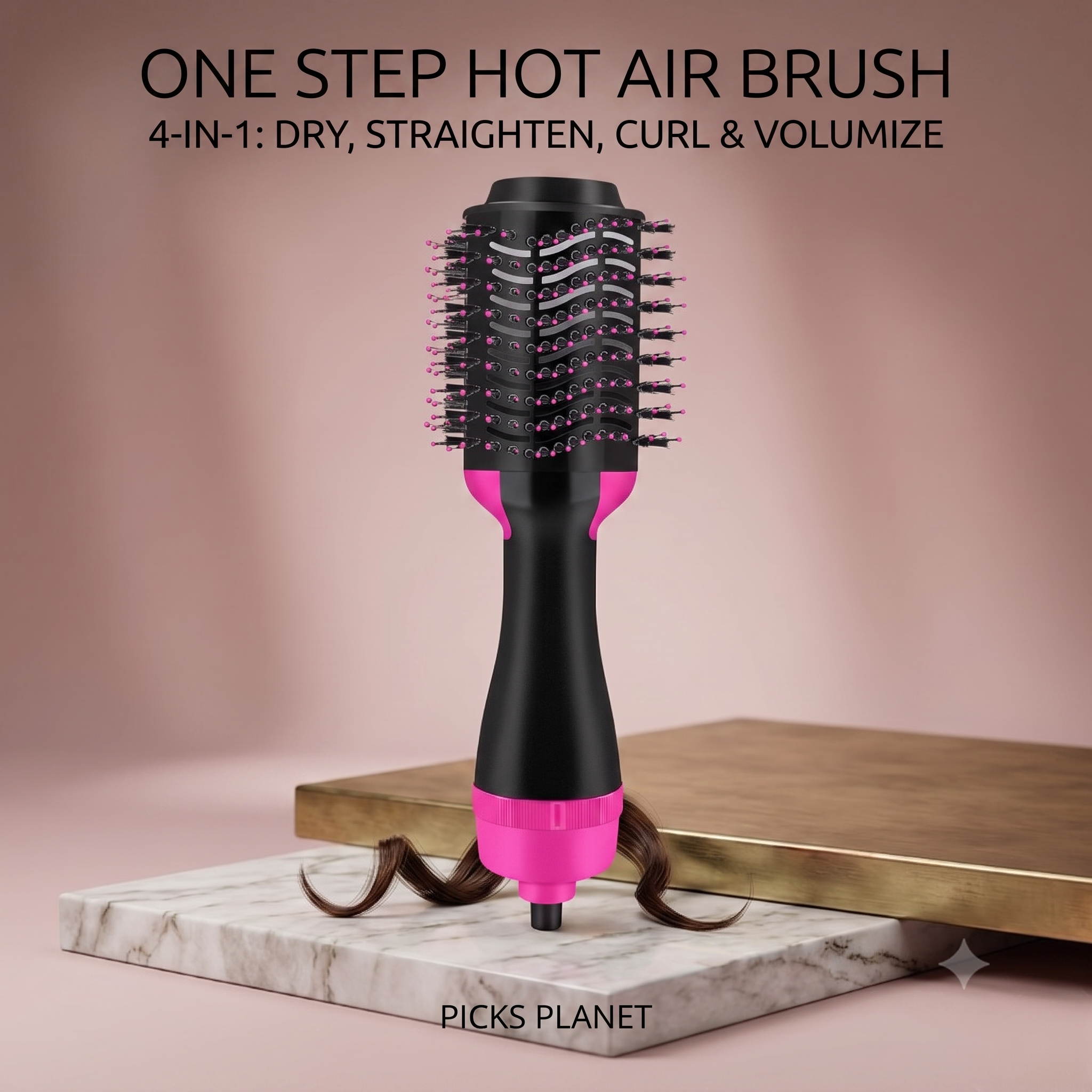 4-in-1 Hot Air Styler Brush – Hair Dryer, Straightener & Volumizer