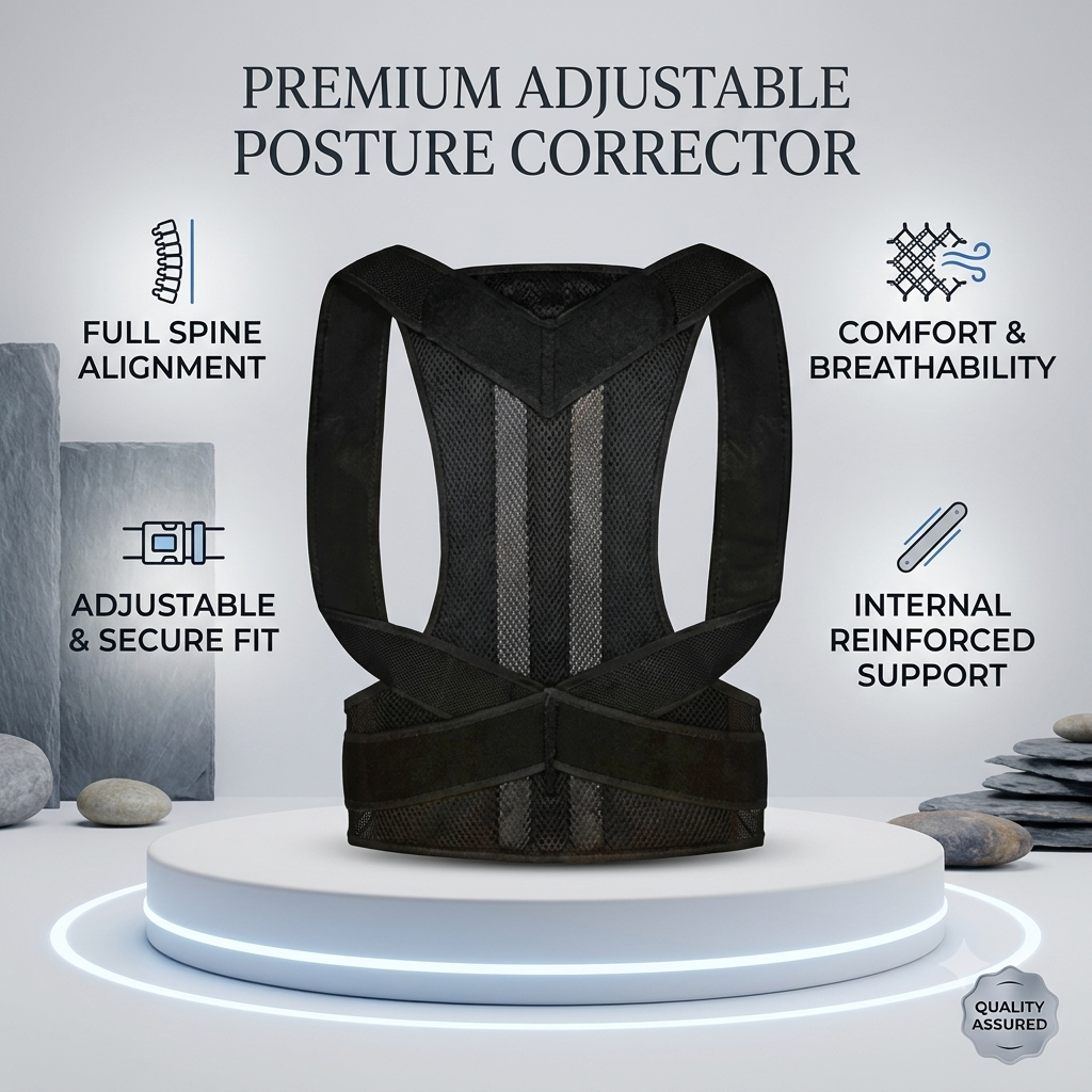 Adjustable Magnetic Posture Corrector Back Brace Support Belt
