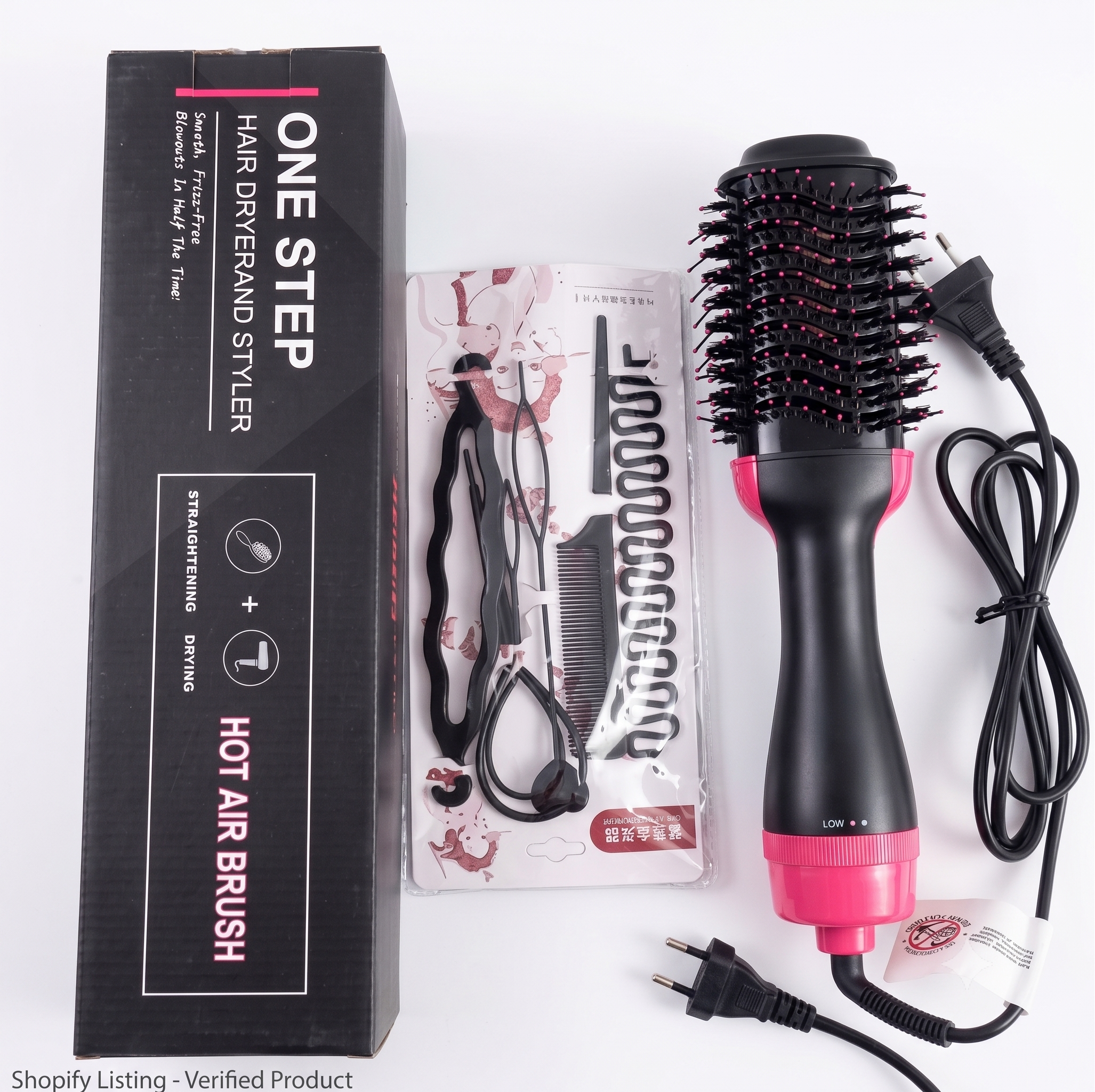 4-in-1 Hot Air Styler Brush – Hair Dryer, Straightener & Volumizer