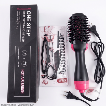 4-in-1 Hot Air Styler Brush – Hair Dryer, Straightener & Volumizer