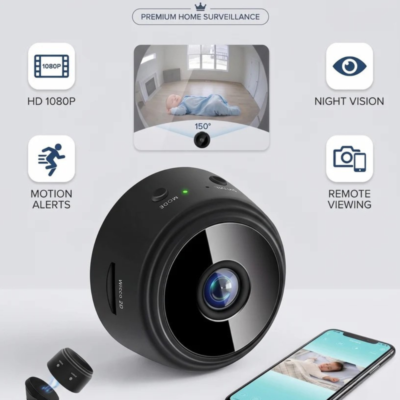 Mini Wifi Camera HD 1080P Night Vision Mobile Monitor